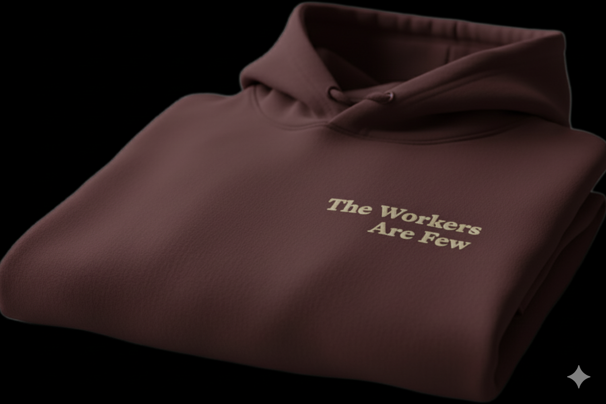 The Workers Are Few Hoodie Olive Green