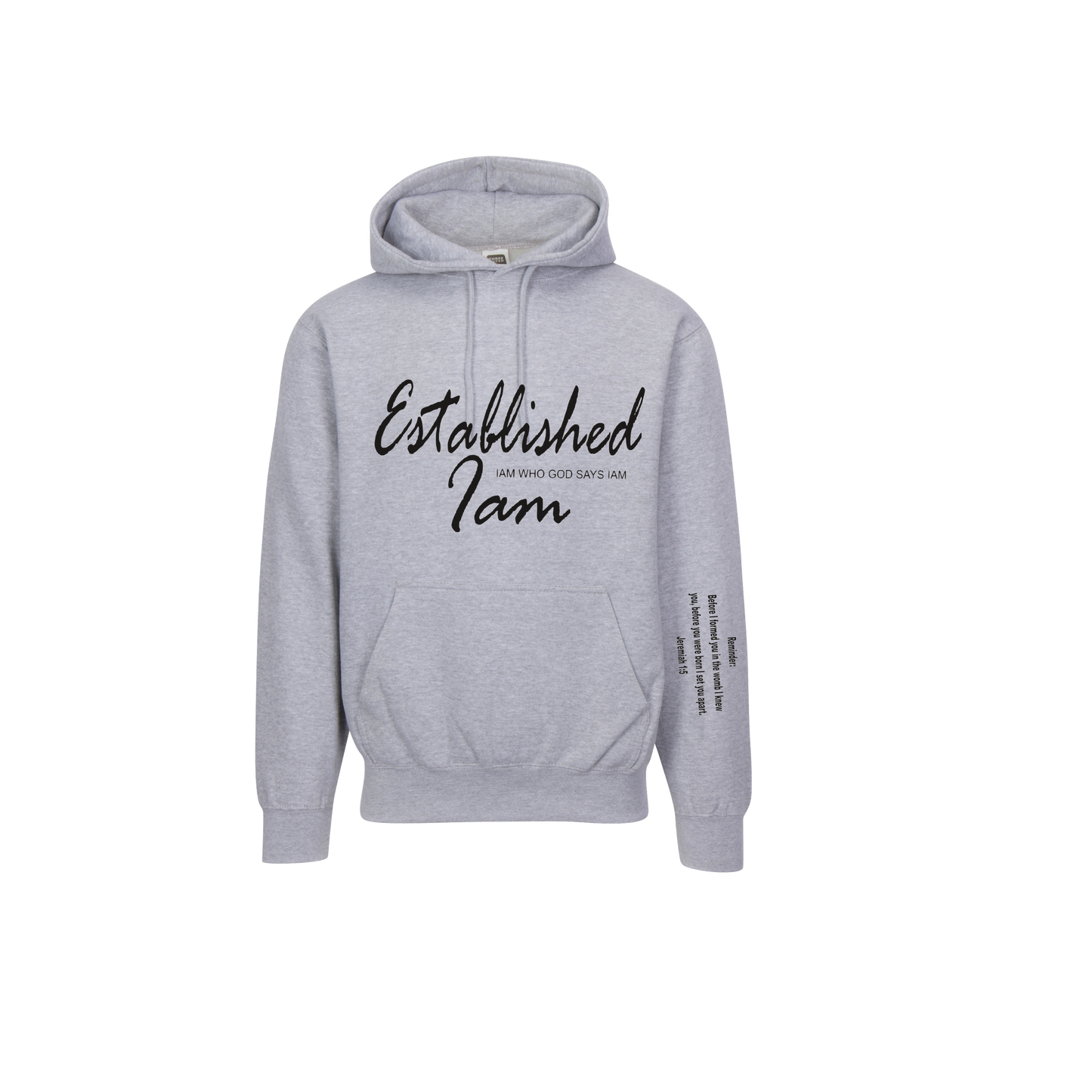 Grey Scripture hoodie