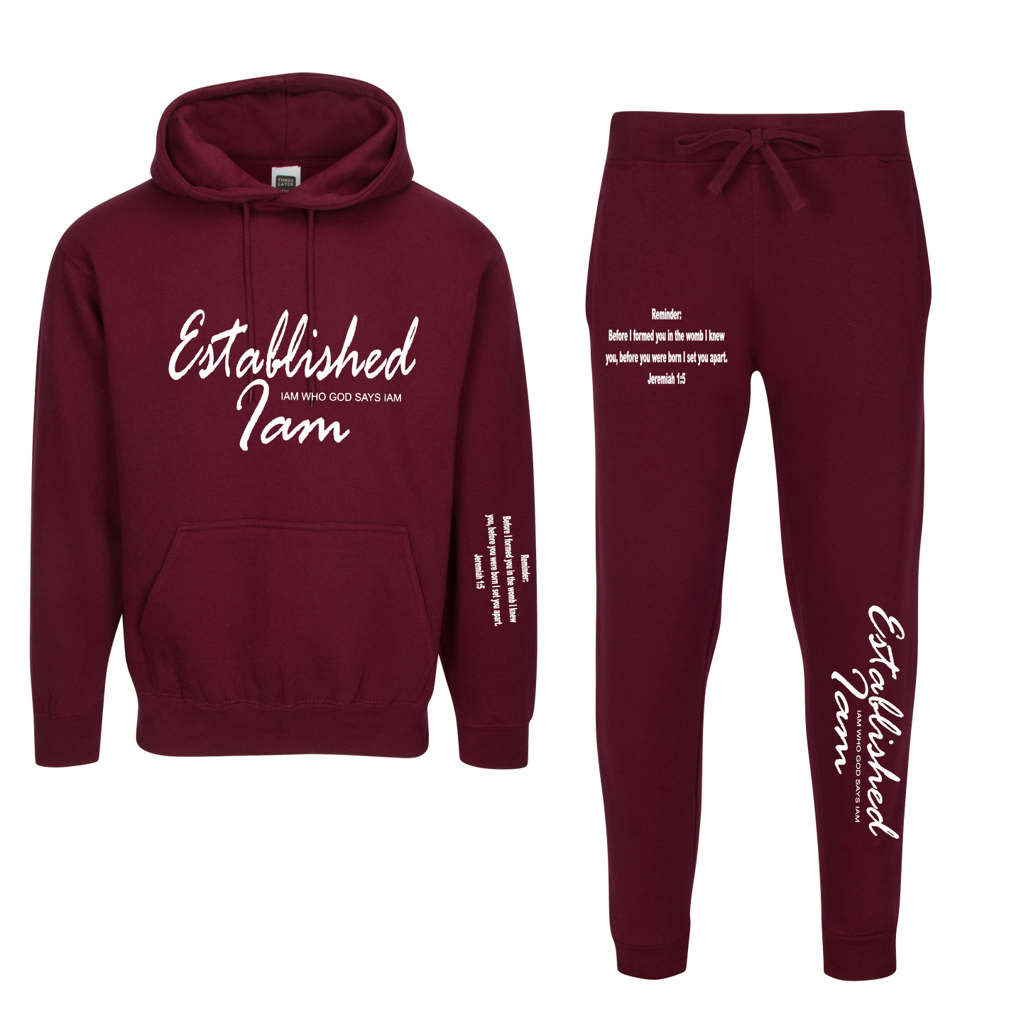 Maroon Scripture hoodie