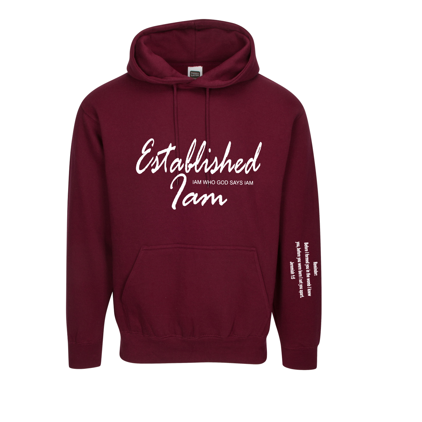 Maroon Scripture hoodie