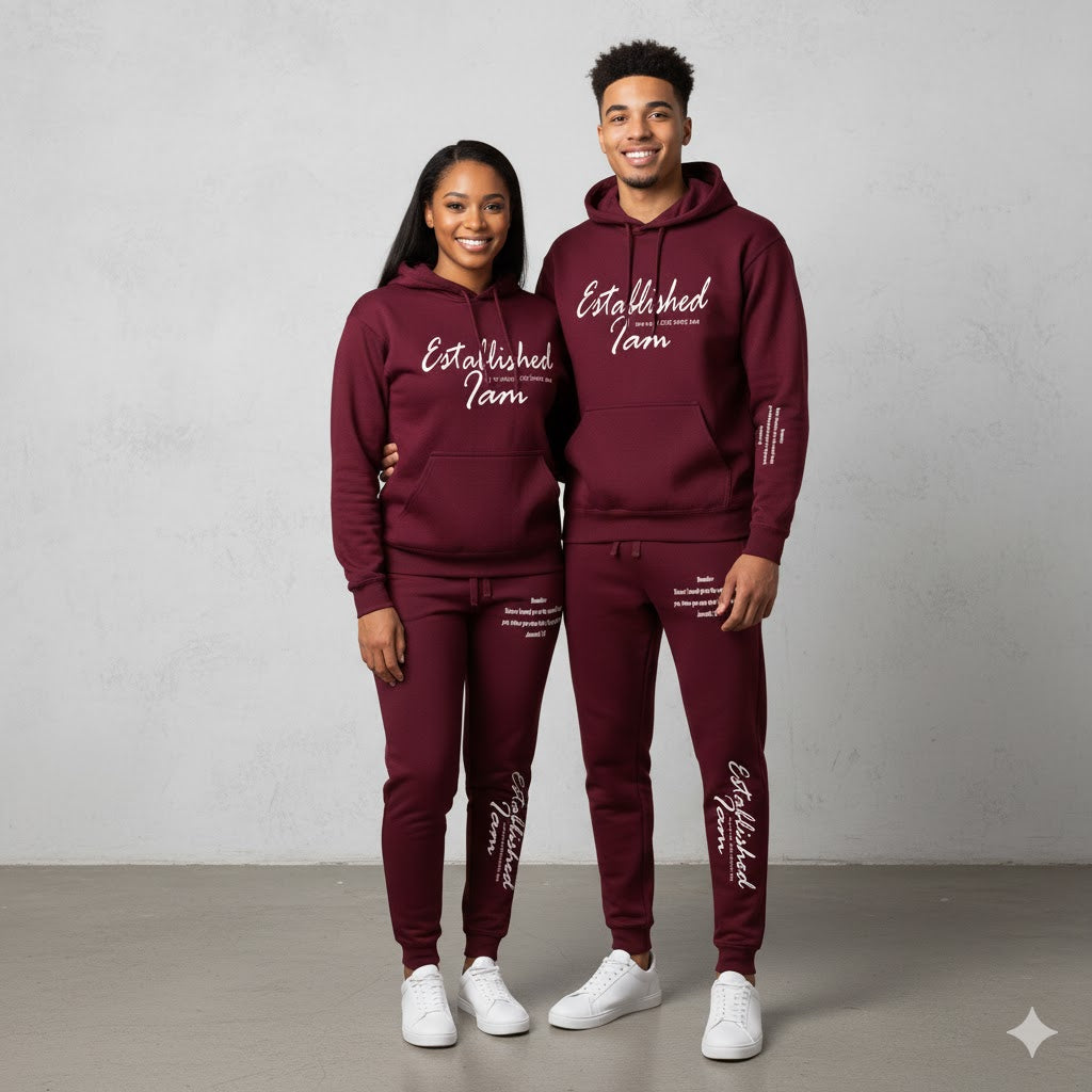 Maroon Scripture jogger
