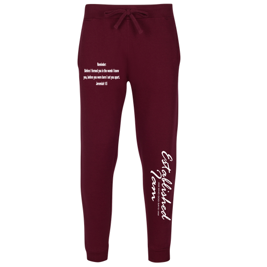 Maroon Scripture jogger